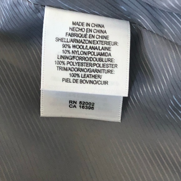 LIZ CLAIBORNE grey wool skirt with leather size 10 - Picture 8 of 9